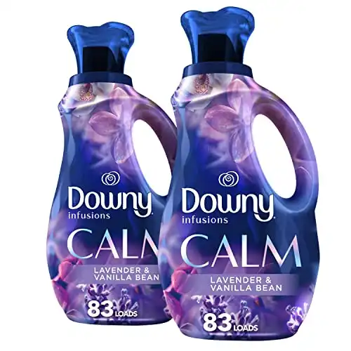 Downy Infusions Laundry Fabric Softener Liquid, Calm Scent, Lavender & Vanilla Bean, 56 Fl Oz (Pack of 2)