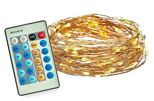 Radiance Dimmable Starry String Lights, 33 ft, Copper Wire, Warm White