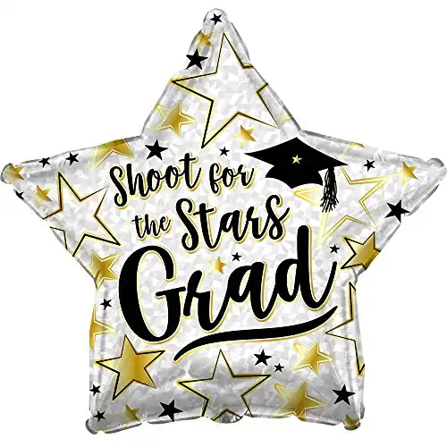 Graduation"Shoot for The Stars" 17" Mylar Balloon - 10 Pack