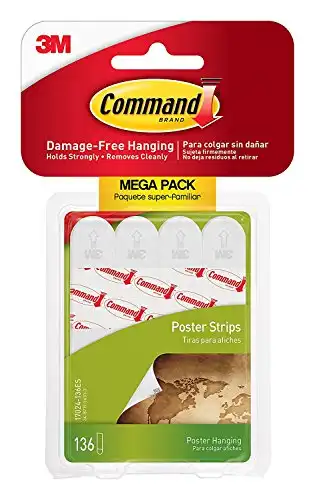 Command 669900230490 Poster Mega-Pack 136 Strips, White, Multi