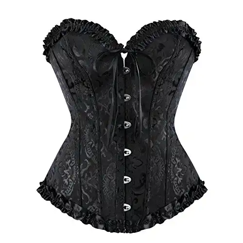 Black Corset Top for Women Plus Size Corsets Bustier Vampire Costume Womens Corset S