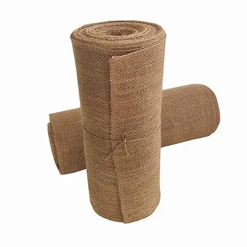 OZXCHIXU Jute Burlap Table Runner-12'' Wide x 10 Yards Long Burlap Fabric Roll Perfect for Weddings, Table-Runners, Decorations & Crafts.