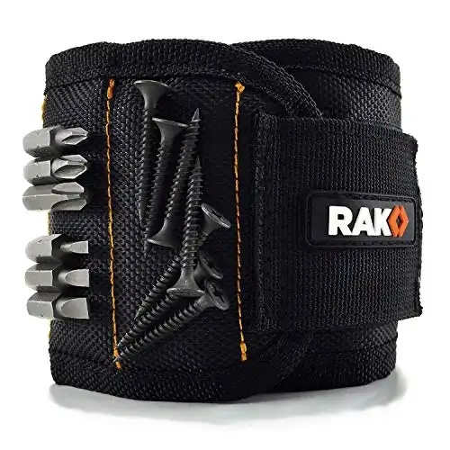 RAK Magnetic Wristband for Holding Screws, Nails and Drill Bits for Men - Made from Premium Ballistic Nylon with Lightweight Powerful Magnets - Stocking Stuffer for Men