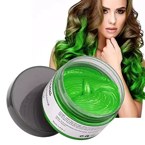 Hair Coloring Wax, Instant Fresh Green Disposable Matte Hairstyle Mud Cream Hair Pomades for Kids Men Women Cosplay Nightclub Masquerade Transformation