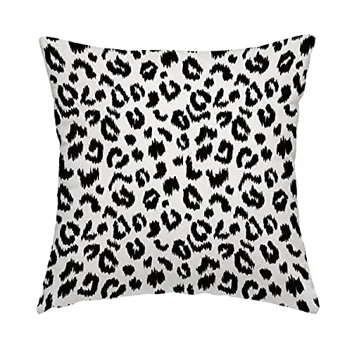 Swono Leopard Throw Pillow Cover Leopard Print Decorative Pillow Case Home Decor Square 16x16 Inches Pillowcase