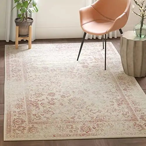 SAFAVIEH Adirondack Collection Accent Rug - 3' x 5', Ivory & Rose, Oriental Distressed Design, Non-Shedding & Easy Care, Ideal for High Traffic Areas in Entryway, Living Room, Bedroo...