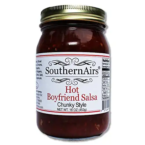 SouthernAirs Hot Boyfriend Salsa / Chunky Style / all natural fresh Medium Hot / great gift for your Hot Boyfriend / 16 oz