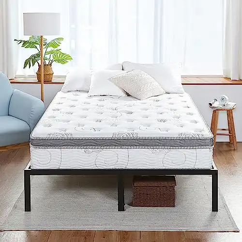 Olee Sleep Full Mattress, 13 Inch Hybrid Mattress, Gel Infused Memory Foam, Pocket Spring for Support and Pressure Relief, CertiPUR-US Certified, Bed-in-a-Box, Firm, Full Size