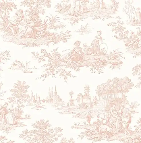 NextWall Chateau Toile Peel and Stick Wallpaper (Blush)