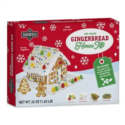 BAKERSFIELD COOKIE DECORATION KITS - Seasonals - Build your own desings - Cookies includes Icings, Sprinkles and more (CHRISTMAS, KIT HOUSE 26 oz (737 g))