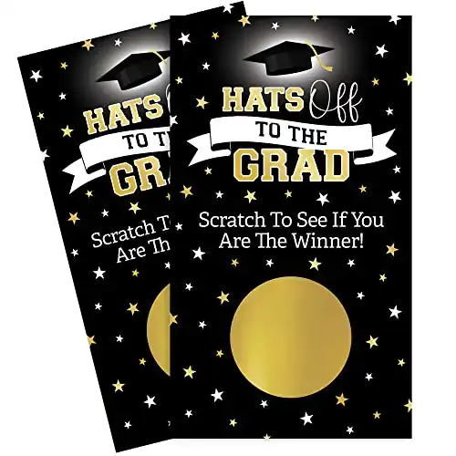 DISTINCTIVS Scratch Off Graduation Party Game - Graduation Party Games - 30 Cards - Grad Party Supplies
