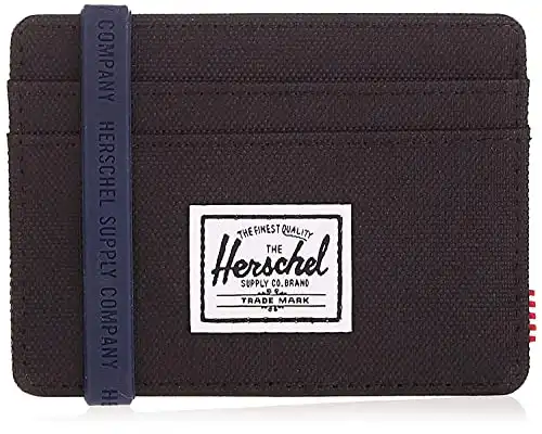 Herschel mens Charlie Rfid Card Case Wallet, black, One Size US