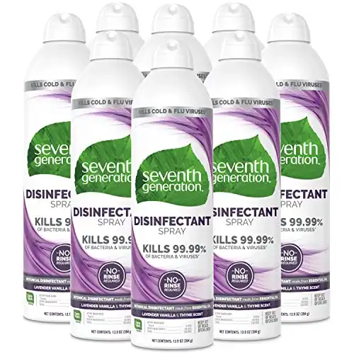 Seventh Generation Disinfecting Spray Cleaner Lavender Vanilla & Thyme Disinfectant 13.9 oz, Pack of 8