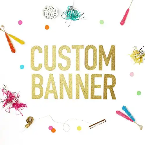 Custom Glitter Banner available in Gold and Silver