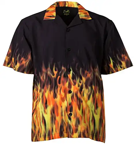 Benny's Red Flames Bowling Shirt XL