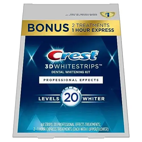 Crest 3D Whitestrips, Professional Effects, Teeth Whitening Strip Kit, 44 Strips (22 Count Pack)