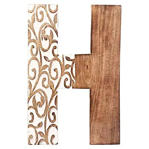 Aheli Wooden Home Wall Decor Sign Alphabet Letter H Birthday Bollywood Party Wedding Decorations