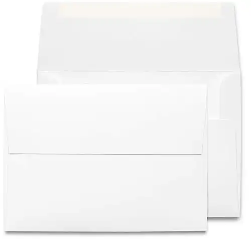Desktop Publishing Supplies 5x7 Envelopes - 100 Pack - Thick A7 Size (5.25 x 7.25 inch) with Bright White Vellum Finish - for Mailing Greeting Cards, Invitations, Postcards, Photos, & Announcement...