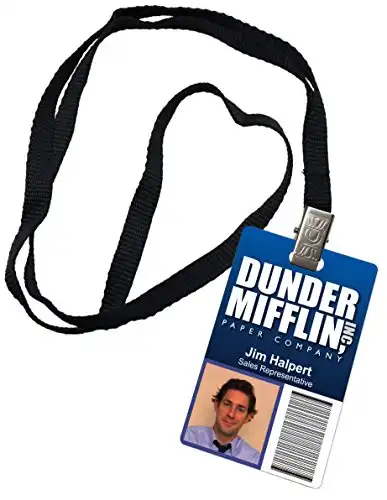 Jim Halpert Dunder Mifflin Inc. Novelty ID Badge The Office Prop Costume