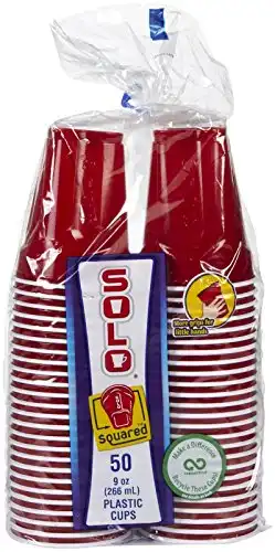 Solo Plastic Party Cups, Red - 9 oz - 50 ct