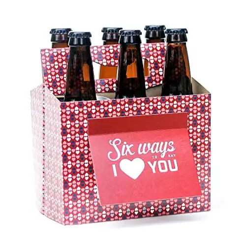 Beer Anniversary Gifts for Him or Her - Six Pack Greeting Card Box (Set of 4) - Paper Gifts for Him, Craft Beer Gifts for Men, Women, Boyfriend, Man Gifts, Beer Lovers