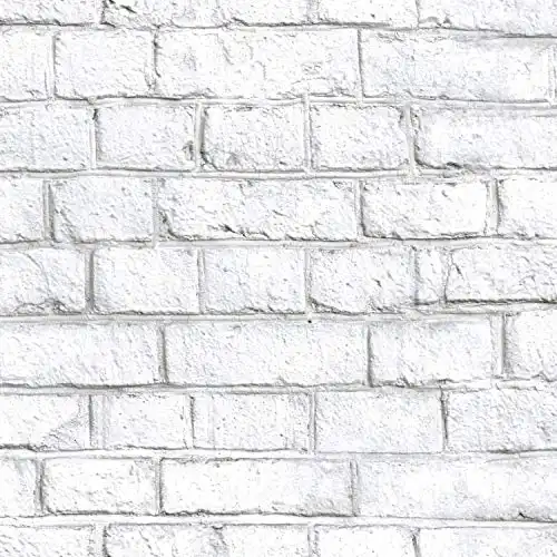 RoomMates RMK11237WP White Brick Peel and Stick Wallpaper