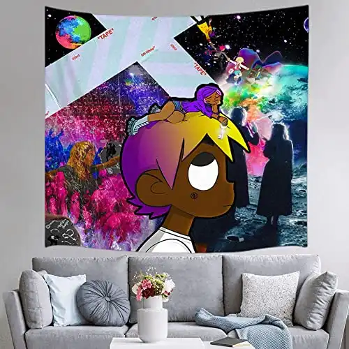 Rsefly Rapper Tapestry Hip Hop Tapestry Lucky Tapestry for Bedroom Aesthetic Rap Singer Poster Funny Tapestries Wall Hanging Living Room Decor-59.1 × 59.1 in