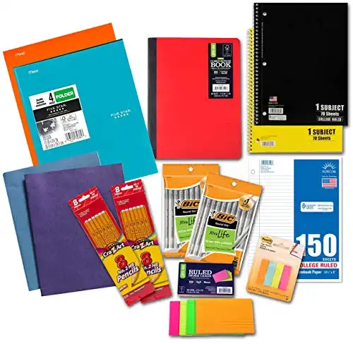 14 Piece Student Grade School College Essential Supplies Quick-start Bundle Kit