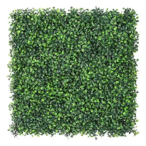 Sunnyglade 12 Pieces 20"x 20" Artificial Boxwood Panels Topiary Hedge Plant, Privacy Hedge Screen Sun Protected Suitable for Outdoor, Indoor, Garden, Fence, Backyard and Decor (12PCS)