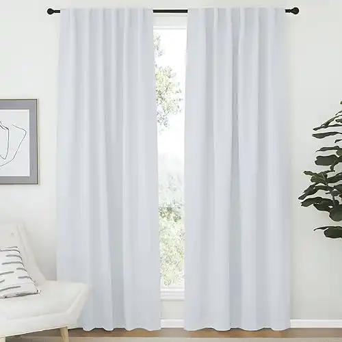 NICETOWN Living Room Darkening Curtain Drapes - (Cloud Grey) W52 x L84, Set of 2, Room Darkening Window Treatment Drapery Panels