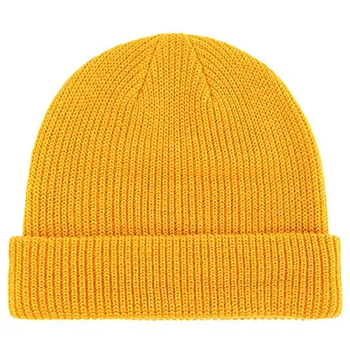 Connectyle Classic Men's Warm Winter Hats Acrylic Knit Cuff Beanie Cap Daily Beanie Hat (Gold)
