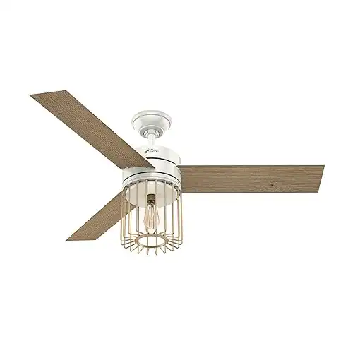 Hunter Fan Company, 59238, 52 inch Ronan Fresh White Ceiling Fan with LED Light Kit and Handheld Remote, Large