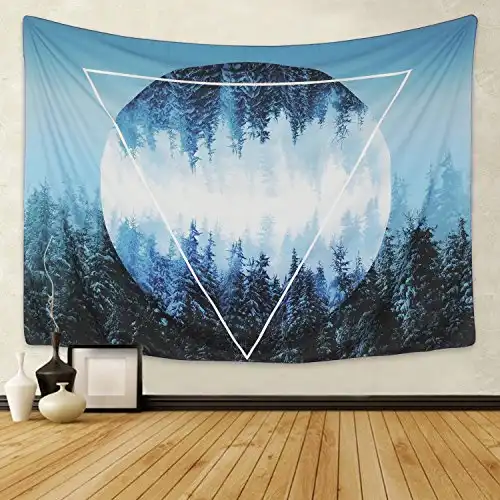 Tapestry Wall Tapestry Wall Hanging Tapestries Sunset Forest Tapestry Ocean and Mountains Wall Hanging Tapestry with Romantic Pictures Art Nature Home Decorations Dorm Decor Tapestries 59 x 51 Inches