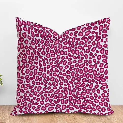 MangGou Hot Pink Cheetah Print Pillow Cover Fuchsia Leopard Print Pillow Cover Animal Print Pillow Cover Cheetah Print Pillow Pink Pillow