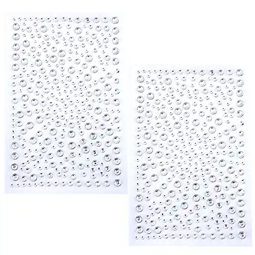 eBoot 650 Pieces Self Adhesive Bling Rhinestone Stickers (Clear)