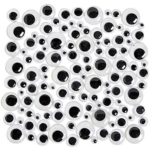 Max 500 Pieces Black Wiggle Googly Eyes