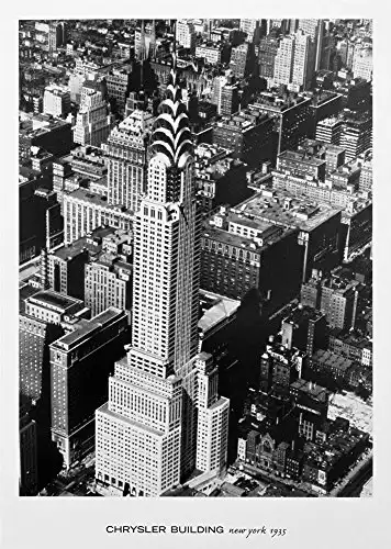 Vintage Cityscape Photo Poster USA "Chrysler Building, New York, 1935" - Black and White Wall Art Office Decor Print (16x22 inches)