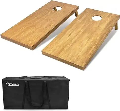GoSports 4 ft x 2 ft Regulation Size Wooden Cornhole Boards Set – Includes Carrying Case – Full Regulation Size Bean Bag Toss Boards