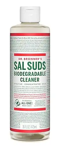 Dr. Bronner's - Sal Suds Biodegradable Cleaner (16 Ounce) - All-Purpose Cleaner, Pine Cleaner for Floors, Laundry and Dishes, Concentrated, Cuts Grease and Dirt, Powerful Cleaner, Gentle on Skin