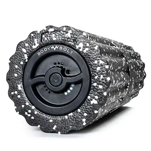 Body Bolt Vibrating Foam Roller – 4 Speed Electric Foam Back Roller for Recovery – Deep Tissue, Trigger Point Sports Massage Therapy – High Intensity Portable Muscle Roller with 3hr Battery