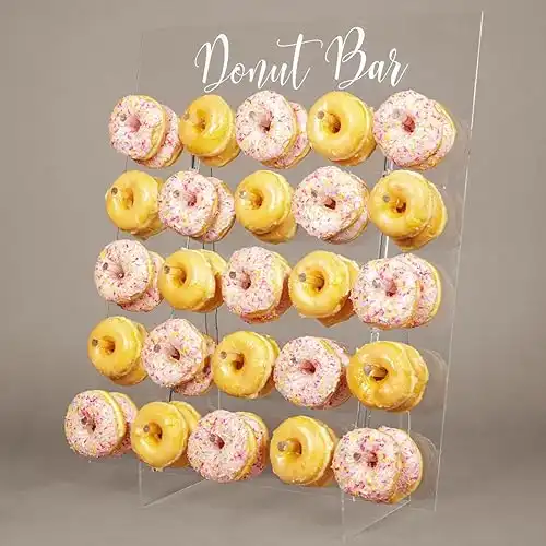 Donut Wall Display Stand - Acrylic Donut Stand Holds 50 Donuts | XL Donut Board Display | Large Donut Wall Stand for Party & Wedding Decor | Donut Holder Stand Party Dessert Display Stands