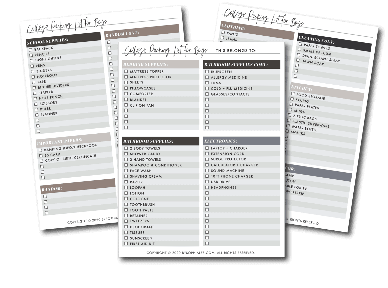 The Best College Packing List For Guys By Sophia Lee