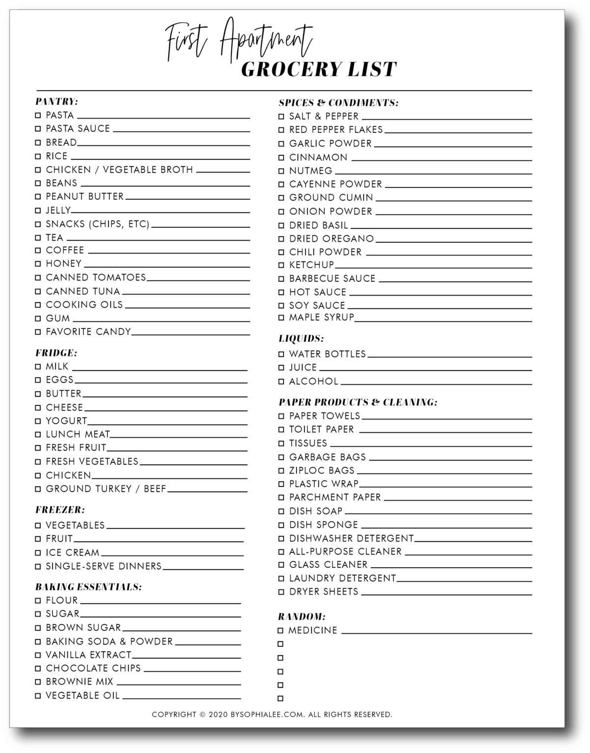 FREE PRINTABLES By Sophia Lee