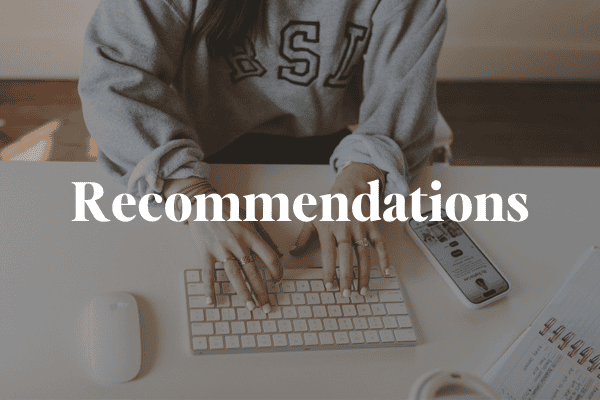 Recommendations By Sophia Lee