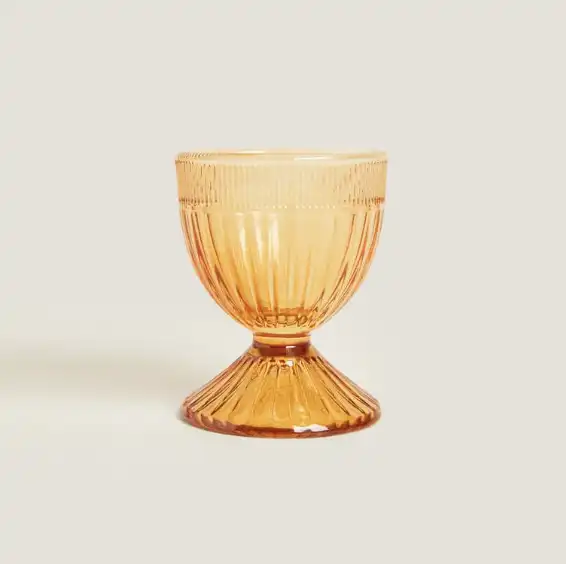 Glass Egg Cup with Raised Detail