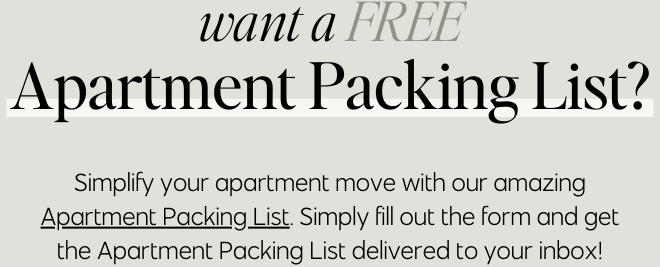 apartment packing list