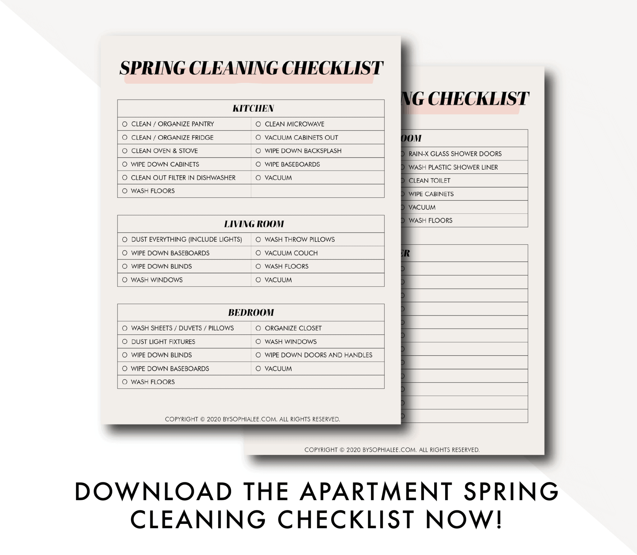 apartment spring cleaning checklist