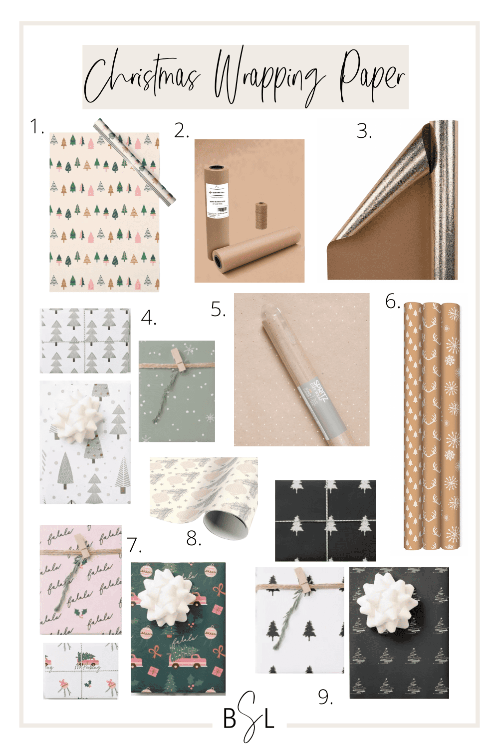 christmas wrapping paper collage