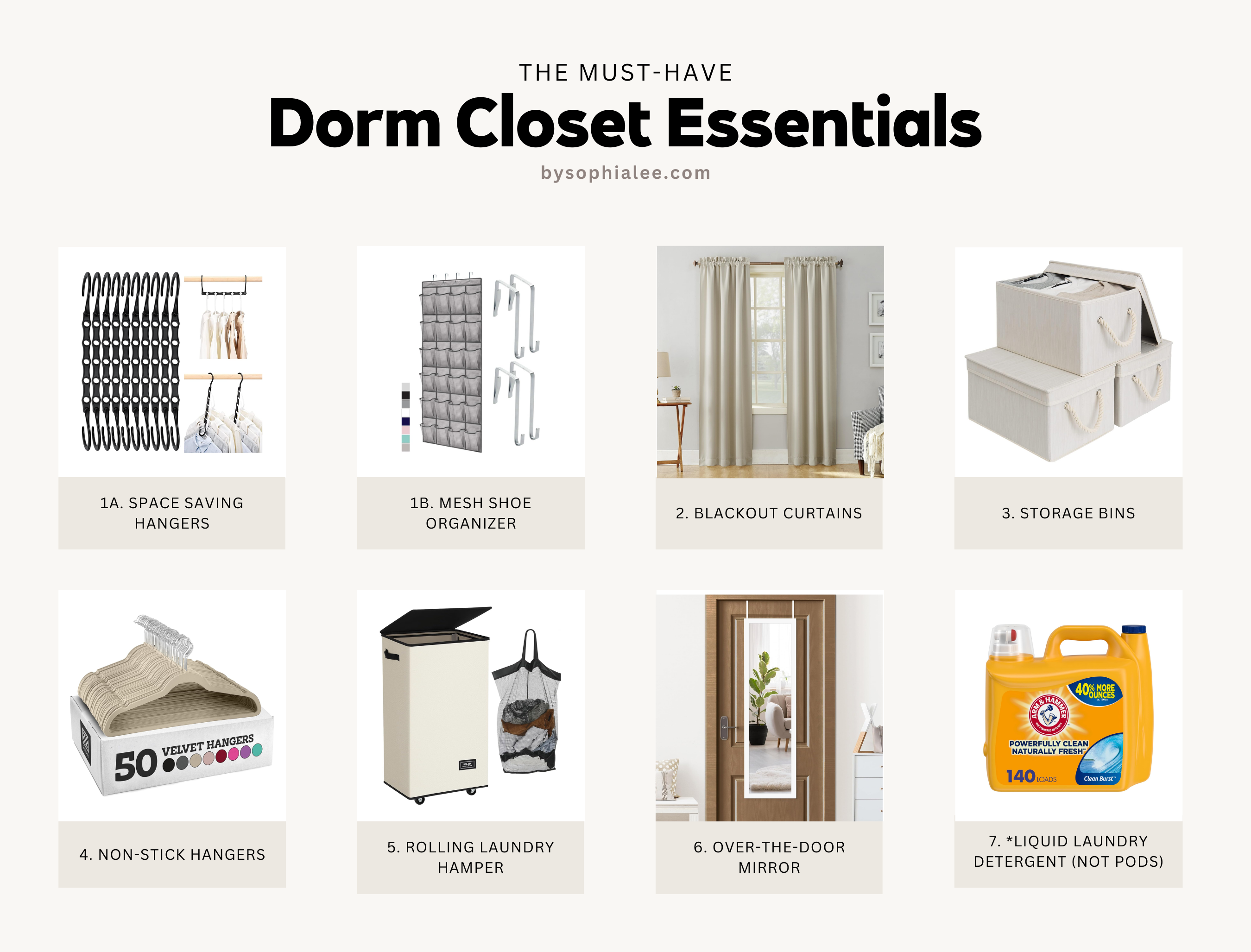 dorm closet essentials