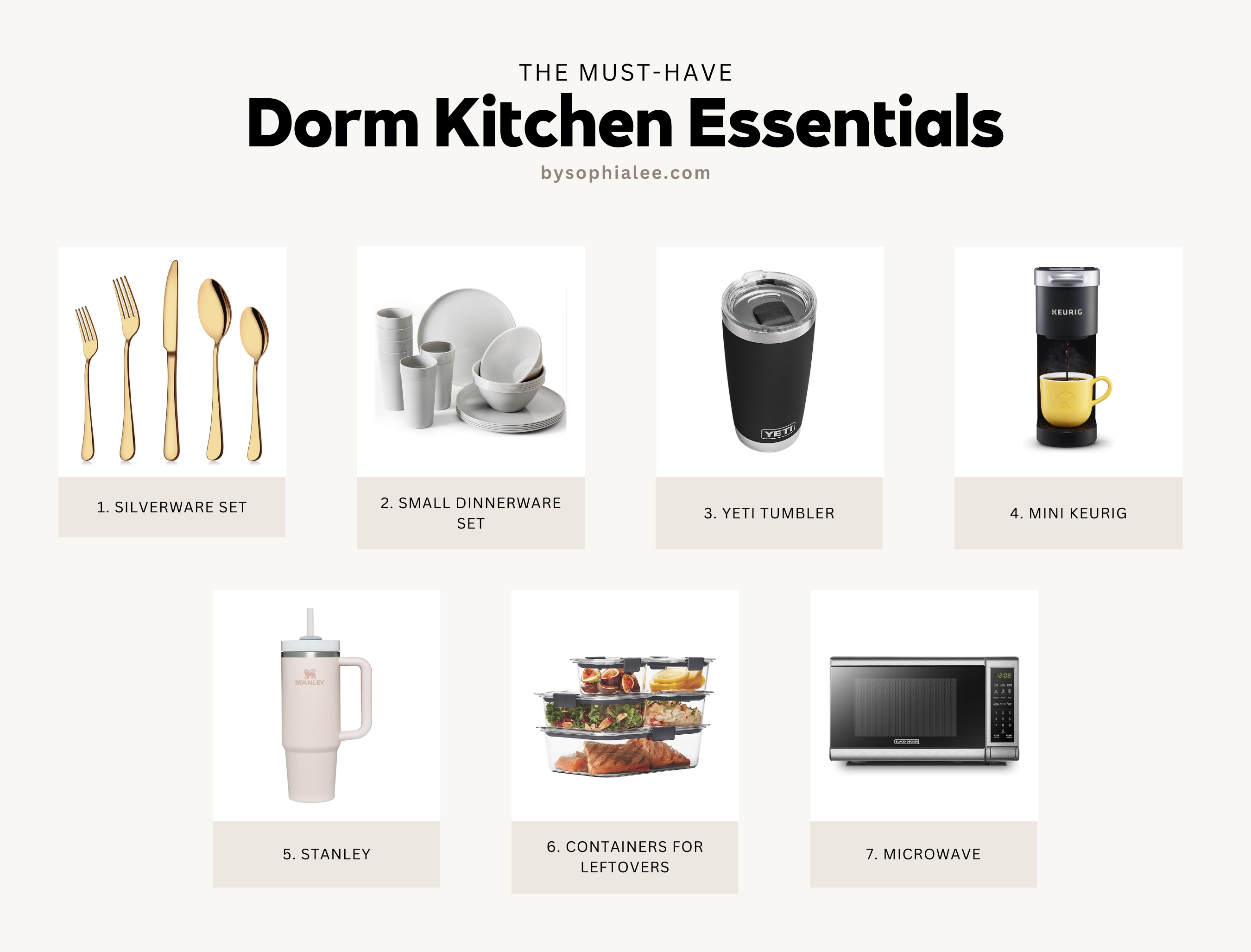dorm kitchen essentials